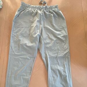 Apana Light Gray Elastic-Waist Casual Joggers